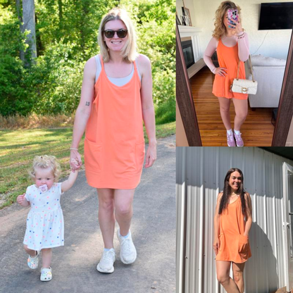 Comfort Mini Dress with Built-In Shorts & Pockets